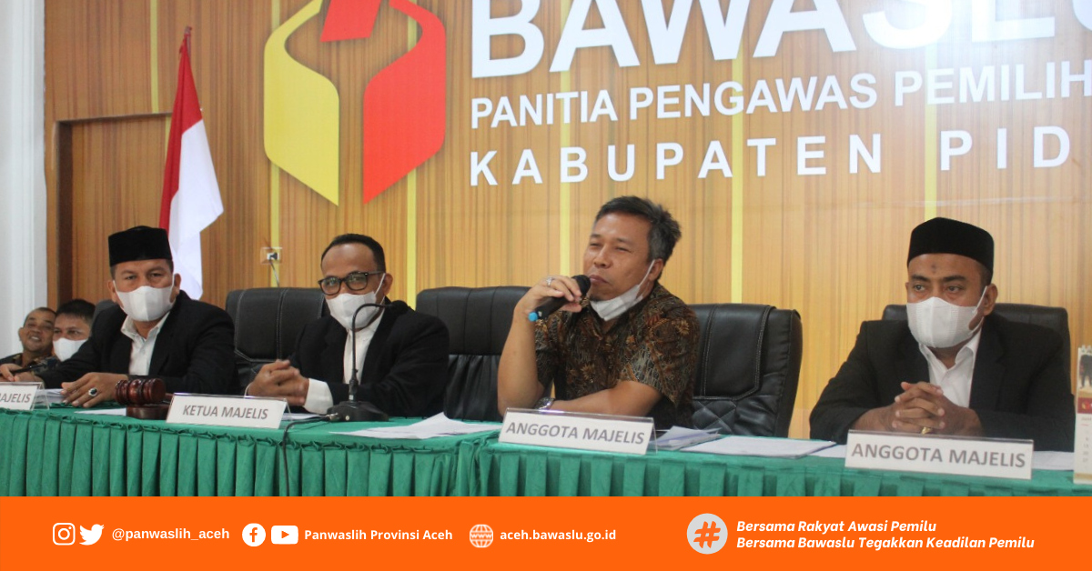 Panwaslih Provinsi Aceh Laksanakan Simulasi Penyelesaian Sengketa Di Panwaslih Kabupaten Pidie