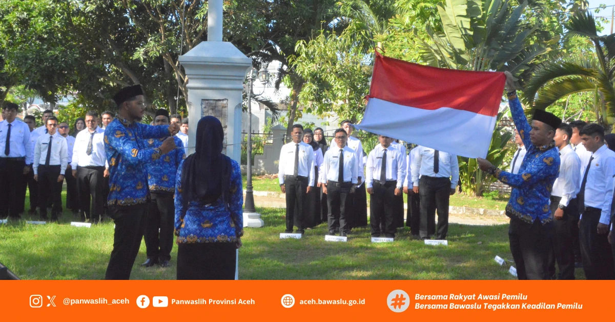 Panwaslih Provinsi Aceh menggelar upacara bendera dalam rangka memperingati Hari Lahir Pancasila