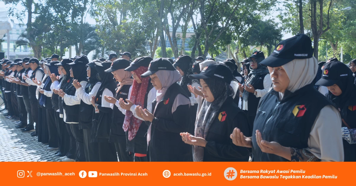 Panwaslih Provinsi Aceh Melaksanakan Apel Siaga Pengawasan Masa Tenang, Pemungutan dan Penghitungan Suara Pemilu Tahun 2024