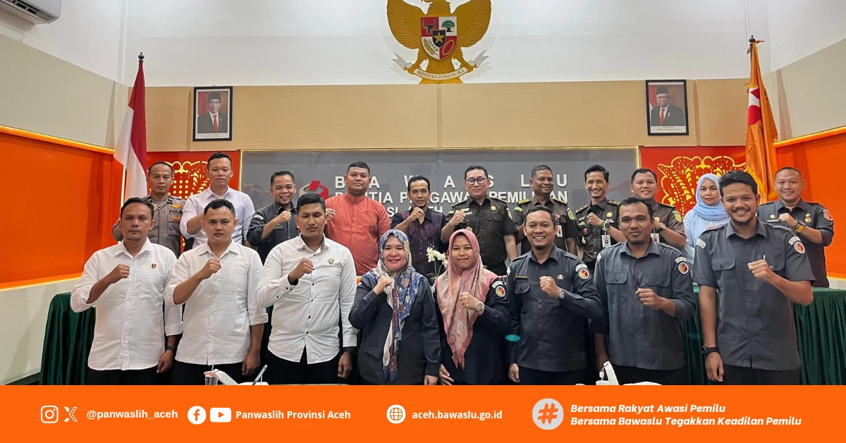 Panwaslih Provinsi Aceh Koordinasi Dengan Sentra Gakkumdu Provinsi Aceh Dalam Mengawal Penghitungan Ulang Surat Suara di Kabupaten Pidie Jaya dan Kabupaten Aceh Timur