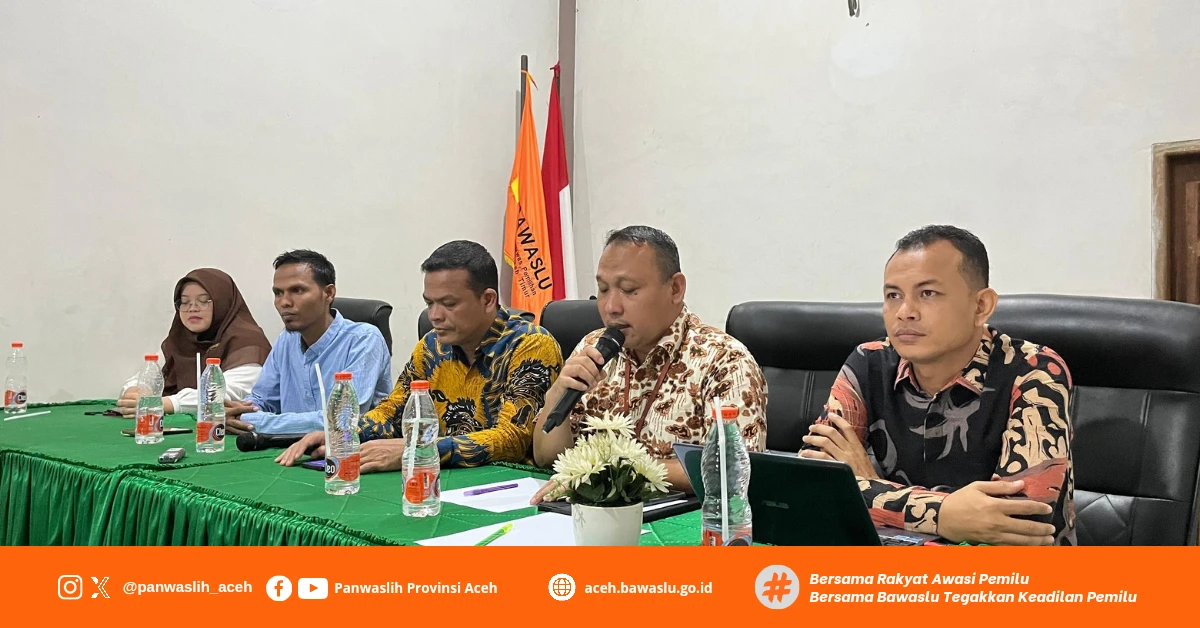 Rapat Evaluasi Hasil Pengawasan Logistik Pemilu 2024 Bagi Panwaslih Kabupaten Kota Se Aceh