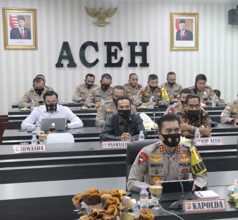 Panwaslih Provinsi Aceh Ikut Rapat Bersama Polri untuk Kesiapan Pemilihan Serentak Tahun 2020.
