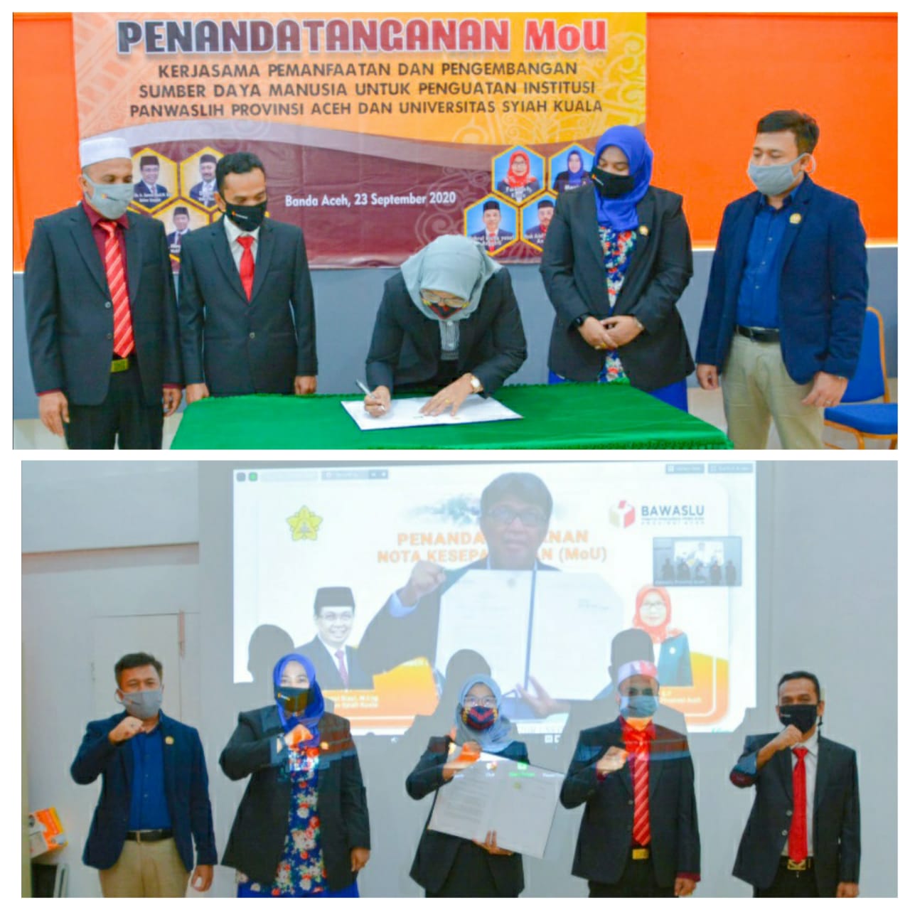 Panwaslih Provinsi Aceh dan Universitas Syiah Kuala Tandatangani MoU Kerja Sama