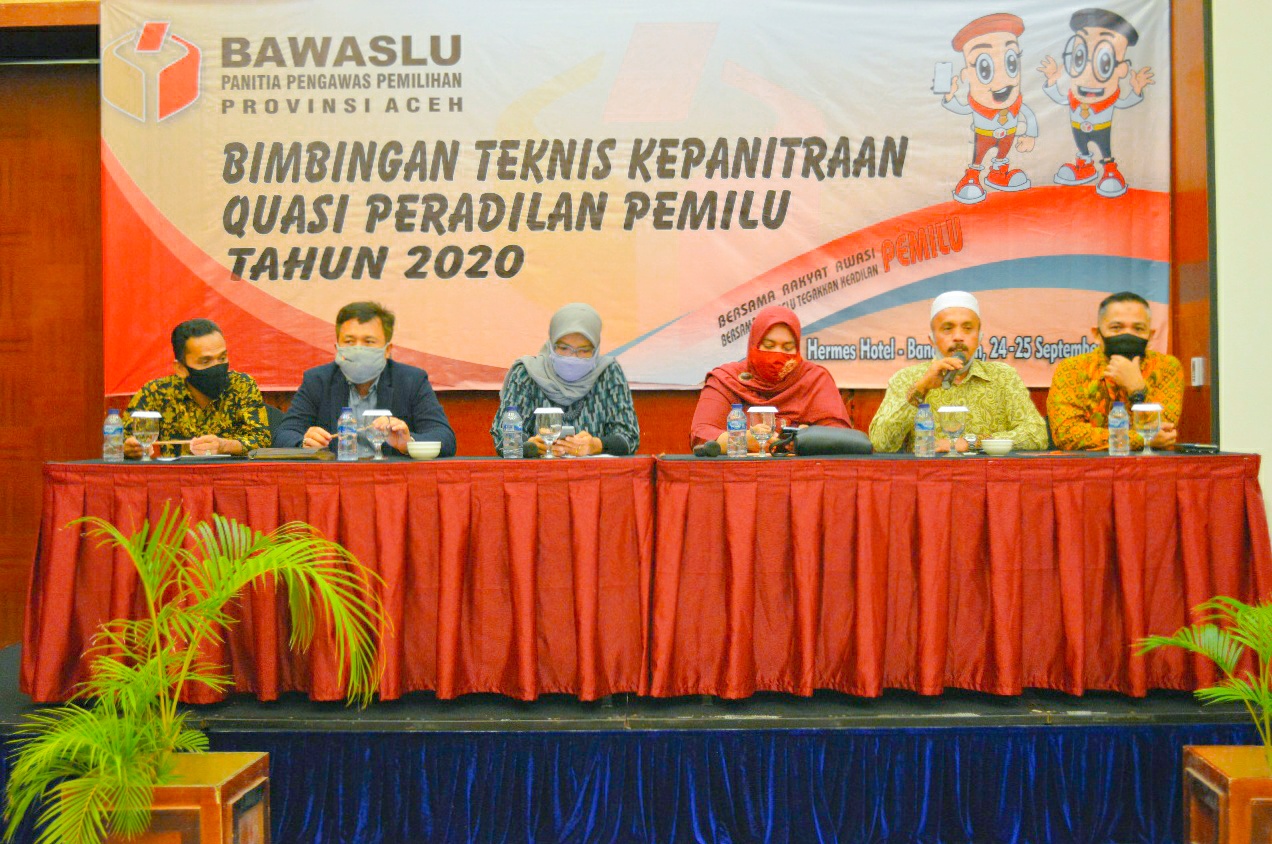 Panwaslih Provinsi Aceh Laksanakan Bimtek Kepaniteraan Quasi Peradilan Pemilu