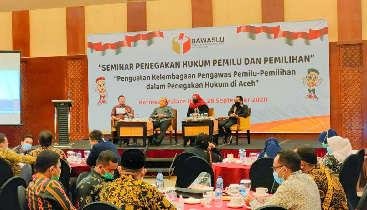 Panwaslih Provinsi Aceh Gelar Seminar Penegakan Hukum Pemilu dan Pemilihan