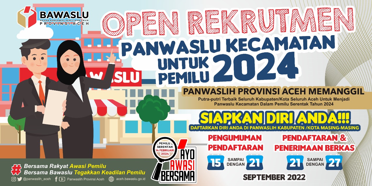Pengumuman Pembentukan Panwaslu Kecamatan Dalam Pemilu Serentak Tahun 2024