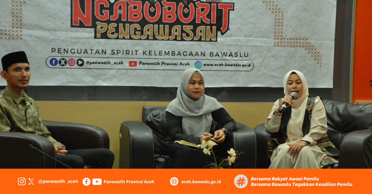 Anggota Bawaslu Provinsi Aceh, Maitanur Memeberikan Materi Kepada Peserta