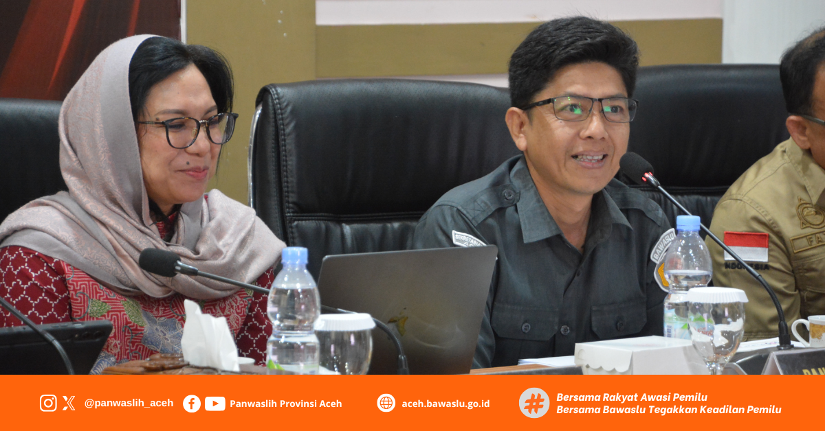 Ketua Bawaslu Provinsi Aceh menjadi narasumber  Diskusi Evaluasi Mitigasi Bencana Alam dalam Penyelenggaraan Pemilu 2024 untuk Kesiapan Pemilu 2029 