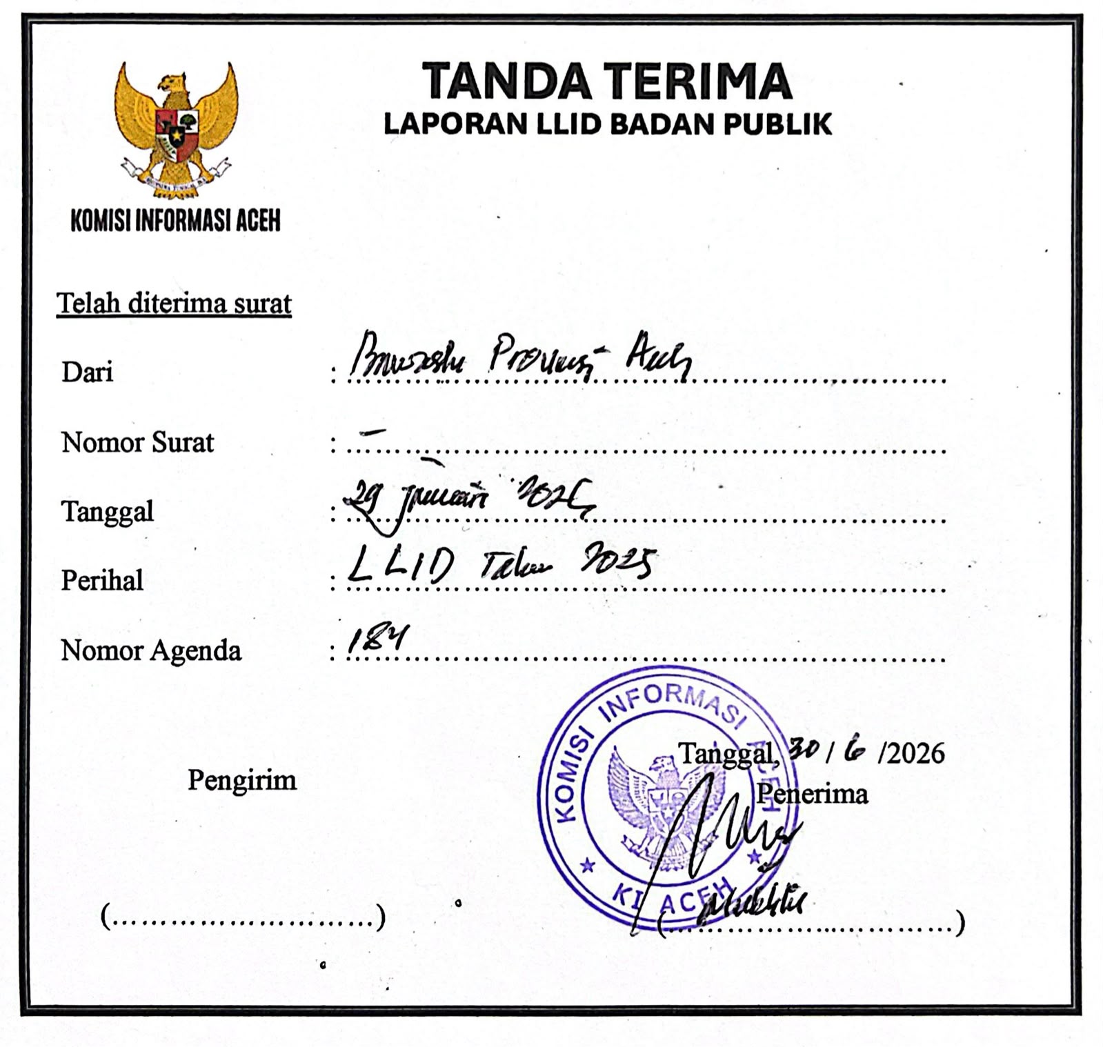 tanda terima