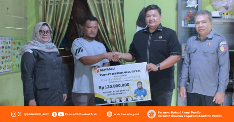 Penyerahan Dana Kerohiman dari Bawaslu RI yang diwakilkan Oleh Ketua Bawaslu Kota Subulussalam