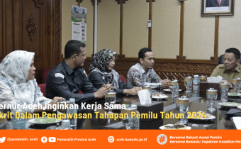 Gubernur Aceh Inginkan Kerja Sama Konkrit Dalam Pengawasan Tahapan Pemilu Tahun 2024
