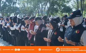 Panwaslih Provinsi Aceh Melaksanakan Apel Siaga Pengawasan Masa Tenang, Pemungutan dan Penghitungan Suara Pemilu Tahun 2024