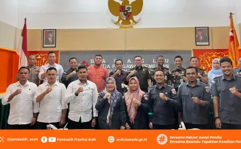 Panwaslih Provinsi Aceh Koordinasi Dengan Sentra Gakkumdu Provinsi Aceh Dalam Mengawal Penghitungan Ulang Surat Suara di Kabupaten Pidie Jaya dan Kabupaten Aceh Timur