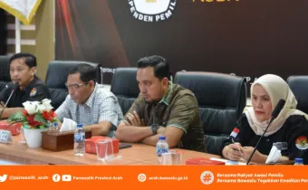 Panwaslih Provinsi Aceh Mengikuti Rapat Koordinasi Penyusunan Jadwal Rapat Umum Pemilu Tahun 2024 bersama KIP dan Peserta Pemilu