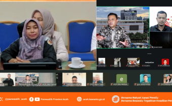 Pelaksanaan Kegiatan Pengembangan Pusat Pendidikan dan Pelatihan Pengawas Pemilu Partisipatif yang diselenggarakan secara daring di Provinsi Aceh